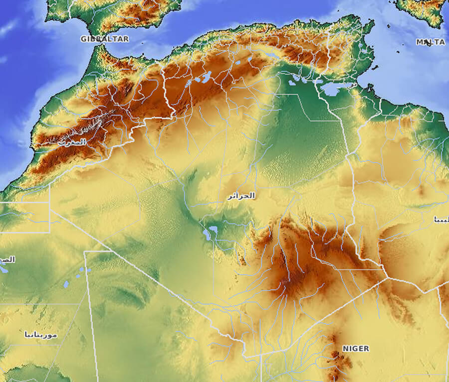 Algeria Satellite Map